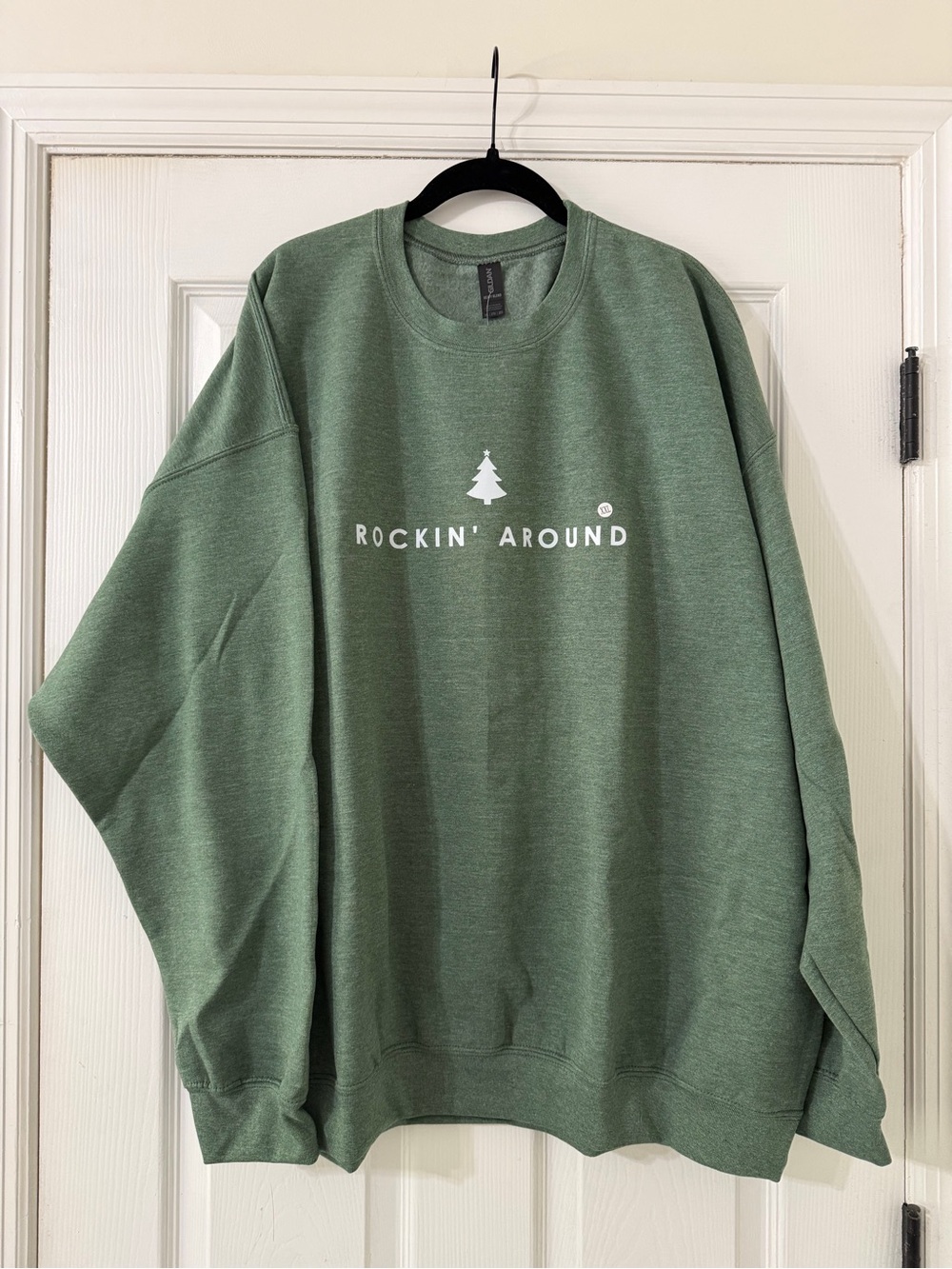 Rockin’ Around Heather Green Christmas Crewneck Sweatshirt